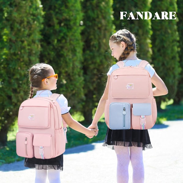 Vanntett skolesekker for barn Regular full pink small