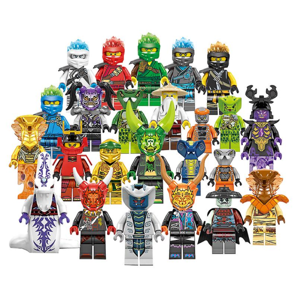 Sæt med 24 Ninja minifigurer