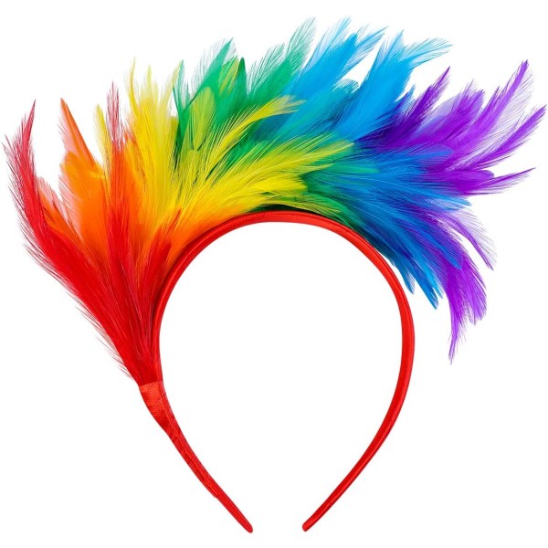 Fargerik fjær hodebånd Fascinator pannebånd Cosplay hårbøyle Karneval Fest hodeplagg til påskedag