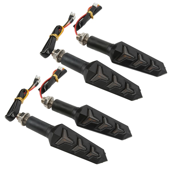 4 stk Motorsykkel LED Blinklys Dagkjørelys Foran Blinklys Bak Blinklys 12V Gul