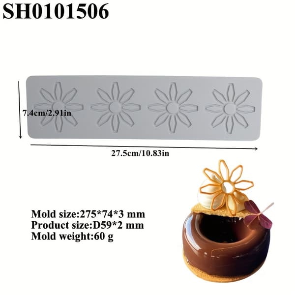 Silikonspetsformar & Blomfondantformar för tårtchokladgodisdekoration 1502