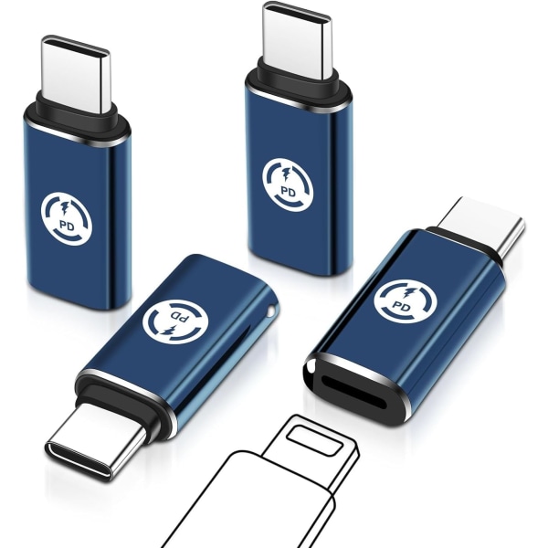 Lightning til USB C-adapter -PD Hurtig opladning, kompatibel med iPhone 15/iPad/MacBook