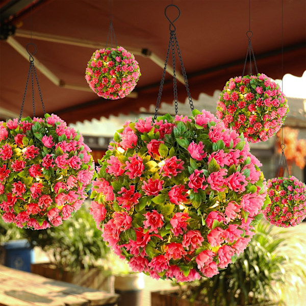 Konstgjorda Buxbomtopiarybollar Pink 45.5*22CM