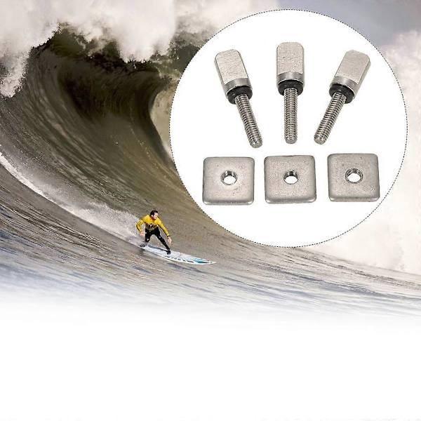 3 Surfboard Longboard Liukuvan Evän Kiinnitysruuvin ja Evän Kiinnityslevyn Vaihtosetti Stand Up Paddle Body Boardille