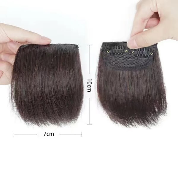 10/20/30 cm kort rett syntetisk hårputer myke usynlige hårstykker Clip i ett stykke parykker for kvinner hårforlengelsesparykk Mørk brun-10 cm Dark Brown-10cm 1PC