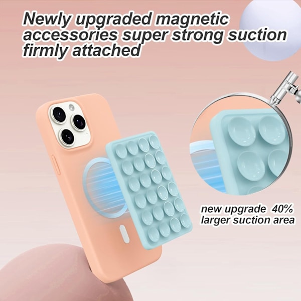 Magnetisk sugpropp telefonhållare för MagSafe-skal, silikon sticky phone grip för iPhone_xx blue
