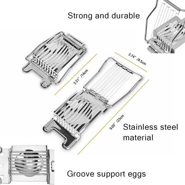 Äggskärare i rostfritt stål för hårdkokta ägg Jordgubbsbananskinka Multifunktionell