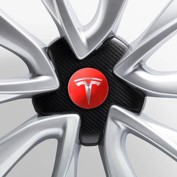 4 kpl - Tesla Keskikupit / Pyörän Navan Merkit Silver