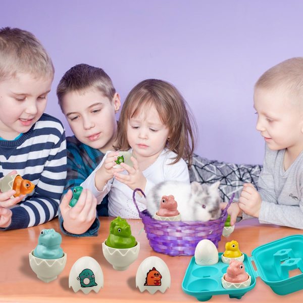 Påske Skjul & Kvidre Dinosauræg Montessori Sortering & Matchende Læringslegetøj