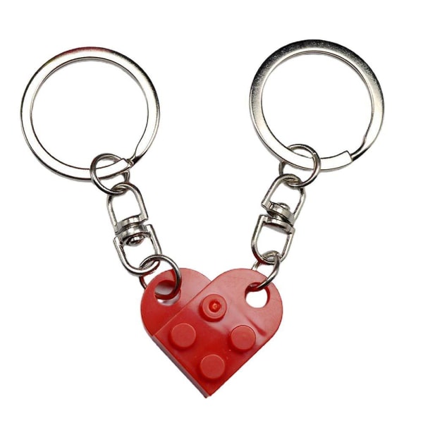Nyckelringar Present Hjärta Nyckelring Par Matchande tegelstenar Nyckelring