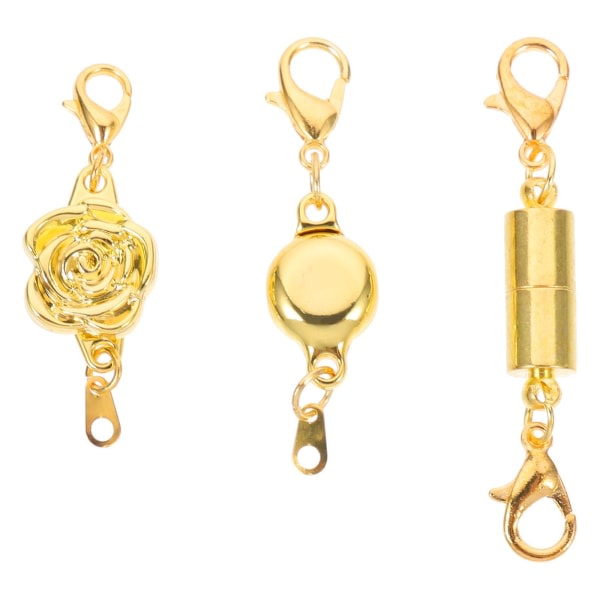 Styck Låsande magnetiska smyckeslås Magnetiska hummerlåshalsband Låslås (0.7X1.1X3.2CM, gyllene)