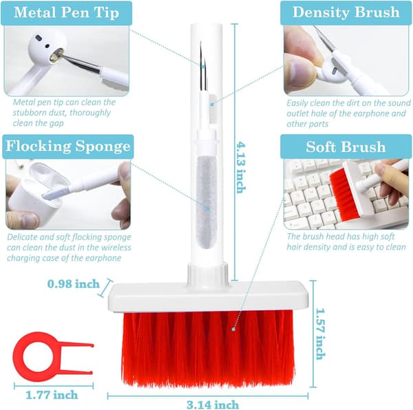 2022 New Keyboard Cleaning Kit Soft Brush 5 in 1 Multifunctional Computer Cleaning Tool Kit with Keycap Puller