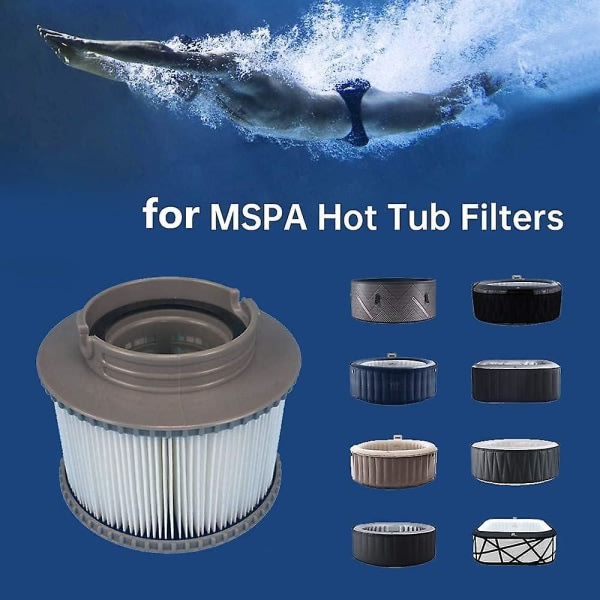 Pakke med 2 erstatningsfiltre til Mspa Fd2089, filterpatronpumpe til Mspa alle nuværende spas