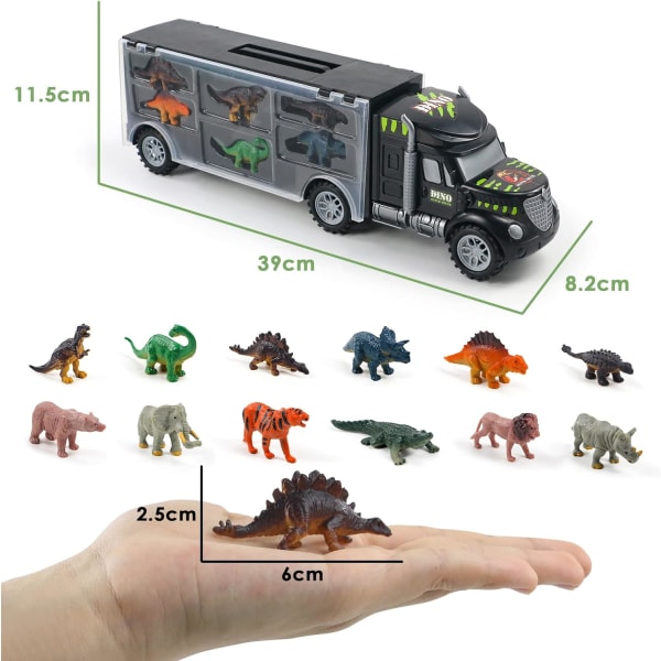 Dinosaur leke lastebil leke 12 mini dyr dinosaurer
