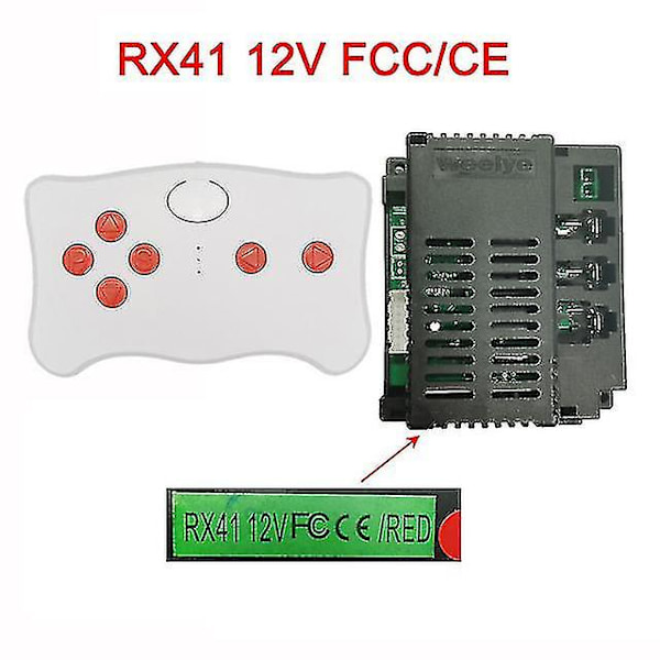 Elektrisk legetøjsbil til børn med Bluetooth-fjernbetjening, Controller med soft start-funktion 2.4g Bluetooth-sender RX41 FCC full set