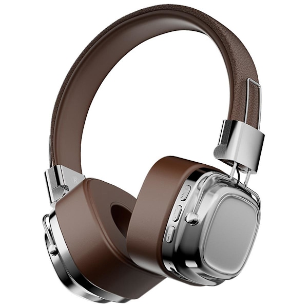Bluetooth 5.3 Retro Trådlösa Hörlurar Tung Bas Mobil Dator Multifunktionella Hörlurar, C (Silverbrun)