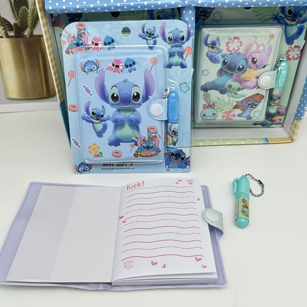Disney Stitch Notesæt - Premium Dagbog med Kuglepen Random Color