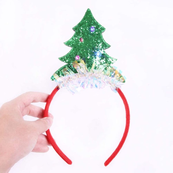 2 kpl LED-hiuspanta Joulupukin hattu Jouluiset hiustarvikkeet hiuspanta