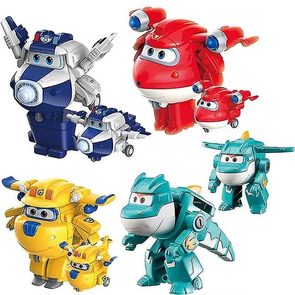 Super Wings Action Figures 2\" Mini Transformerende Deformasjonsfly Robot Jett Dizzy Dino Transformasjonsmodell Leker Barnegaver Grønn Green