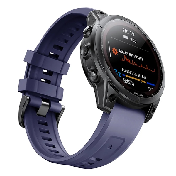 Garmin Fenix 7S/6S/6S Pro/5S/5S Plus/Descent Mk2S klokke 20mm rem silikon hurtigspenne (mørkeblå) mørkeblå dark blue