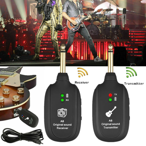 Trådløs gitar sender og mottaker A8 elektrisk gitar system