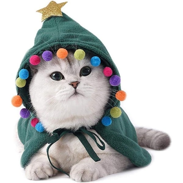 Kattjulkostym, festklädsel för husdjurskläder (M)