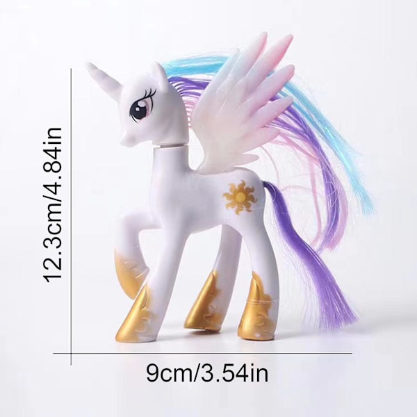 HK My Little Pony 14cm Børstesbar Nightmare Moon Prinsesse Luna Legetøj Black