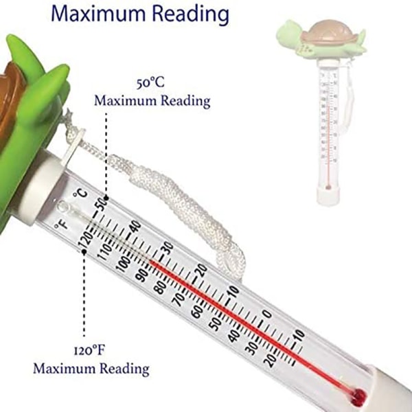 Flytende bassengtermometer, damvanntermometer med snor, babybassengtermometer
