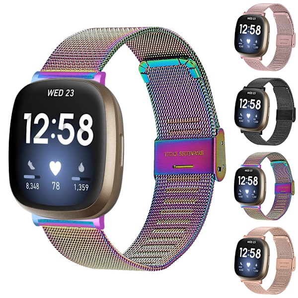 Fitbit Versa 3 armbånd i rustfritt stål rose pink