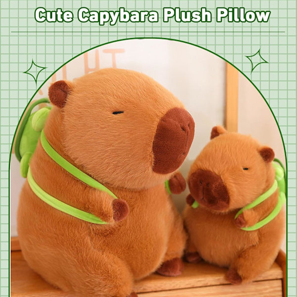 Söt Capybara Plyschdjur med Sköldpaddsryggsäck Capybara Plyschleksak