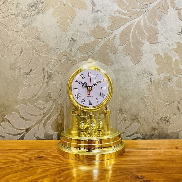 Retro stueur, lydløst urstativ, urbase, Silver Arabic Clock