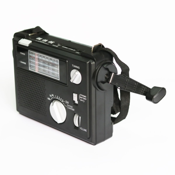 Handvevad Radio AM FM SW Multiband LED Nödradio med MP3-spelare U-disk Lagringskortplats