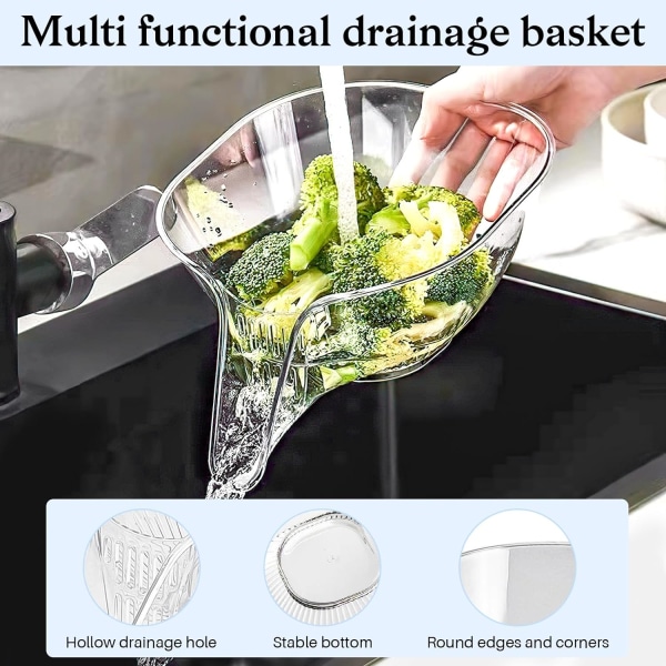Multifunktionell tvättkorg för grönsaker med avloppssil, pastaavlopp