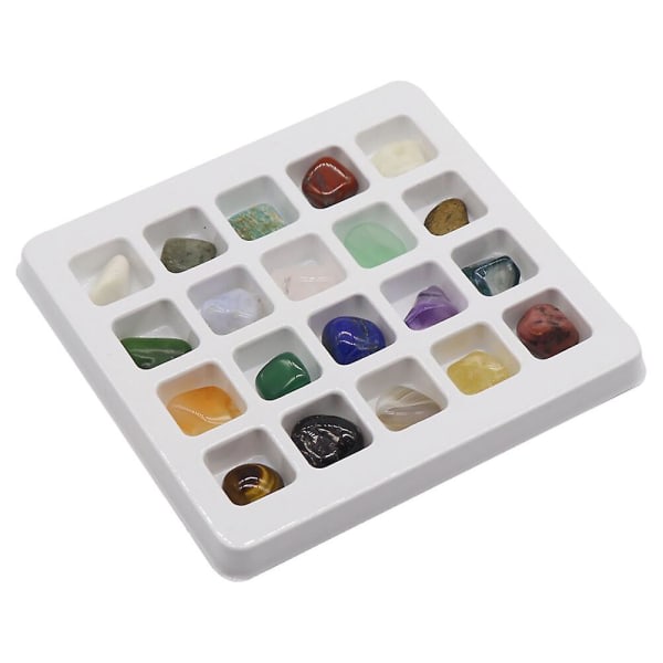 Natural Crystal Stone Collection mineralprøver undervisningsleketøy for barn (13x12 cm, fargerik)