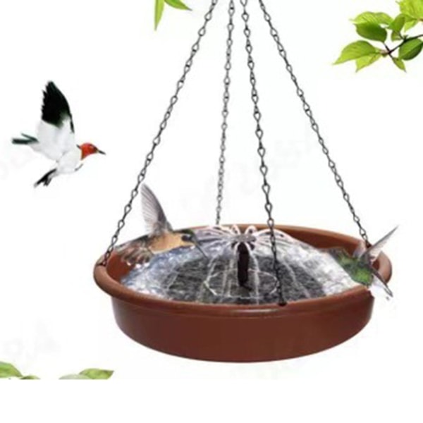 Utendørs fuglemater Utendørs fuglebad frøbrett for oppheng av solvannsbasseng Utendørs hagesprinklerpumpe