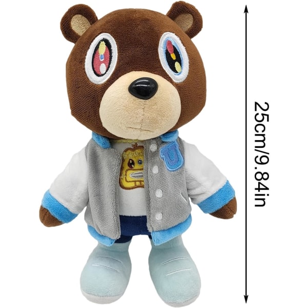 Kanye Bear plys dukkelegetøj, 1/2 stk Kanye Bear plys figurpude, krammelegetøj dropout bjørn
