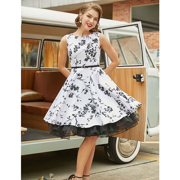 50-tals underkjol Rockabilly klänning Crinoline Tutu för kvinnor ZX Svart Black M