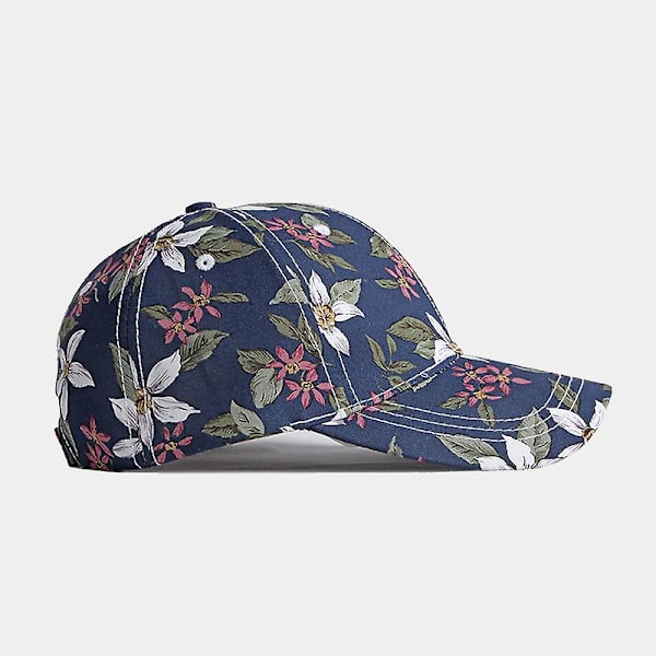 Wabjtam Kvinna Blomma Baseballkeps Bomull Löv Blomma Tryckt Mjuk Strapback, 1 st