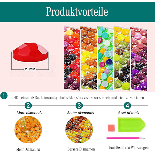 KAYLJIE 5D Timanttimaalaus Lasten Kuvia Maalaus, DIY Timanttimaalaus Sarja Täysi Suuri Leijona Mosaiikki Tekeminen Lapsille, Aikuisten, Koti Seinä