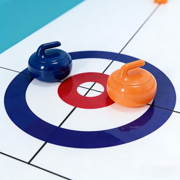 Mini Bordcurlingspil med 8 Sten Desktop Curling Game