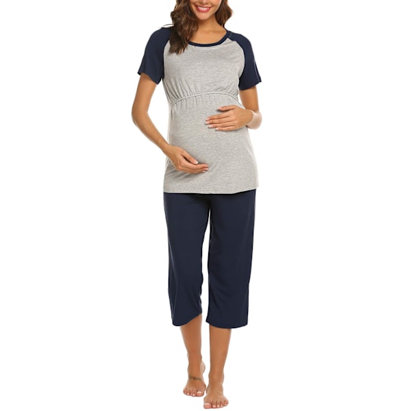 Maternity Suit, Casual Suit, Patchwork Style Top og Bund burgundy L