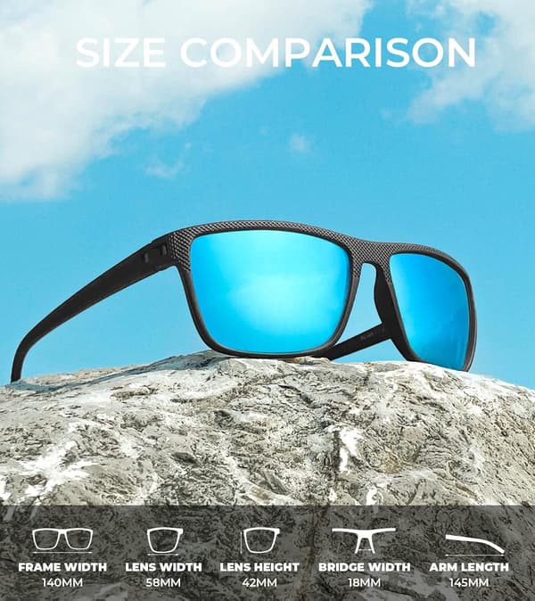 Polariserte solbriller for menn og kvinner Lett UV-beskyttelse for kjøring, fiske, golf