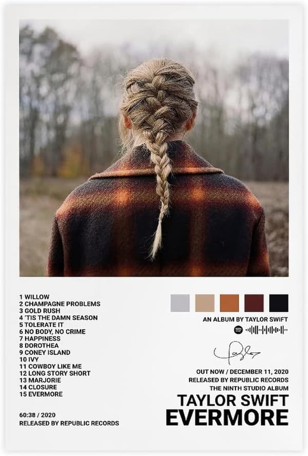 Pop Singer Canvas Poster för Taylor Swift För Rum Estetisk Canvas Väggkonst sovrum EVERMORE EVERMORE 30*40cm