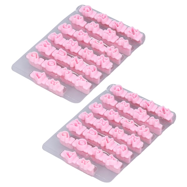 2 Æsker Engelske Bogstavforme Kage Fondant Tryk Stempling Silikoneform Kagedekoration 0.2