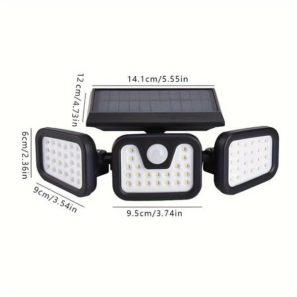 74 LED Solar Bevegelsessensorlys 3 Lysstyrkemoduser Utendørs Vegglamper for Ytterdør Induction light source