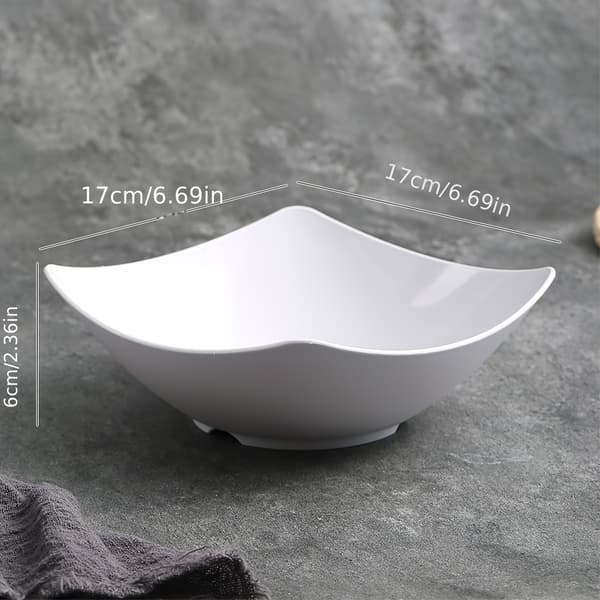 Skålset för sallad & popcorn, lättviktsplast, splittringsresistent, stapelbar White