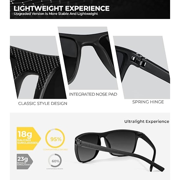 Polariserade solglasögon för män, lätta solglasögon med UV-skydd för bilkörning, fiske, golf (3-pack) Svart/Isblå/Röd