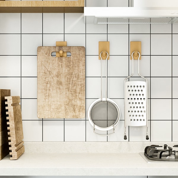 Väggkrok i trä Kraftig Dörrkrok Multifunktionell Hatthängare för Hemmet Bok Beech 3pcs