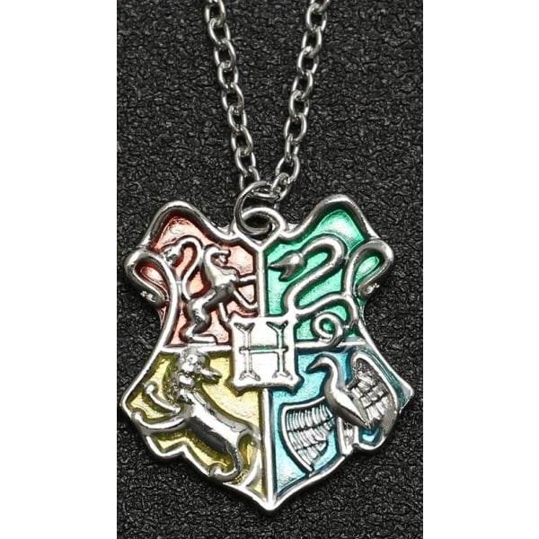Harry Potter -kaulakoru - Tylypahkan vaakuna/kilpi/tunnus hopea - WELLNGS