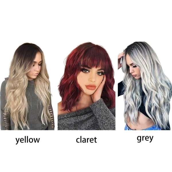 Parykk med krøllete hår for kvinner GUL yellow